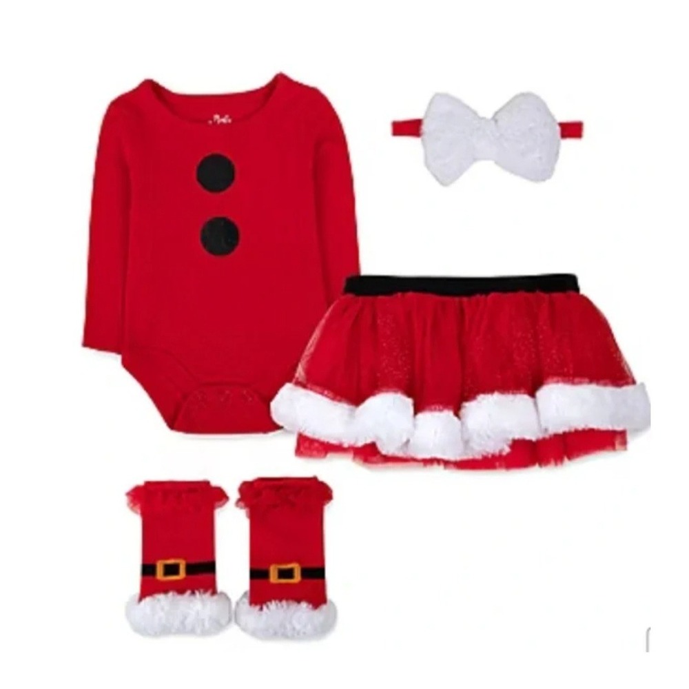 Baby Essentials Santa Tutu Size 3(1)-6(1)-9(1)-18(3)-24(1)‎ Months Red/Black